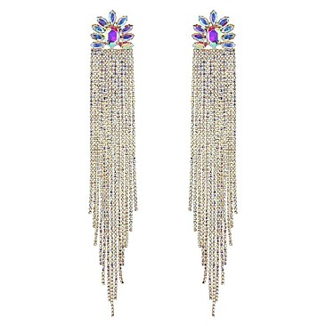 Trendy Waterfall Rhinestone Earrings