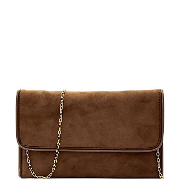 HD2975-LP Felt-Suede Flap Clutch