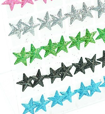 GLITTER STAR STUD EARRINGS - PACK OF 36 PAIR