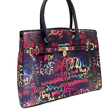 MULTI COLOR GRAFFITI TOTE BAG