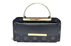 Monogrammed Round Top Handle Crossbody Bag Clutch Wallet