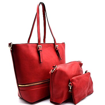 GS3432-LP Zipper Accent 3 in 1 Tote SET