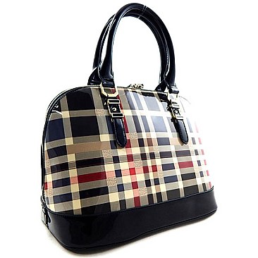 Celebrity Print Patent Dome classic Satchel