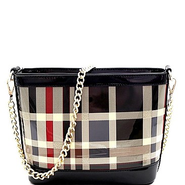 Plaid Check Chain Strap Shoulder Bag