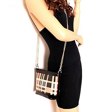 Plaid Check Chain Strap Shoulder Bag