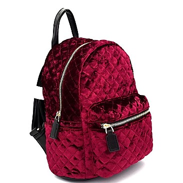 H170227-62-LP Dream Control Quilted Velvet Fashion Backpack