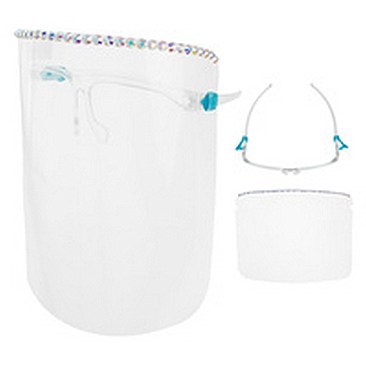 PROTECTIVE FACE SHIELD RHINESTONES & REUSABLE GLASSES