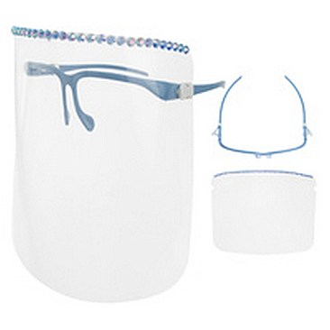 PROTECTIVE FACE SHIELD RHINESTONES & REUSABLE GLASSES