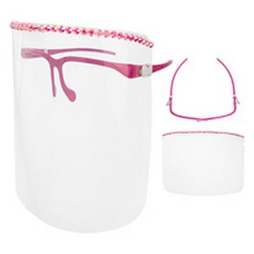 PROTECTIVE FACE SHIELD RHINESTONES & REUSABLE GLASSES