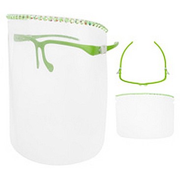 PROTECTIVE FACE SHIELD RHINESTONES & REUSABLE GLASSES