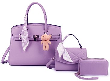  Large Size Satchel Set With Teddy Bear wholesale