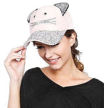 Kitty Rhinestone Cap MEZ983BG