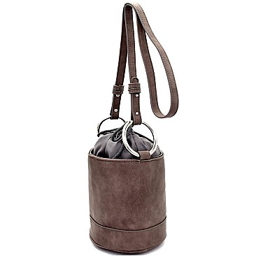 HD2996-LP Ring Handle Drawstring Pouch Bucket Shoulder Bag