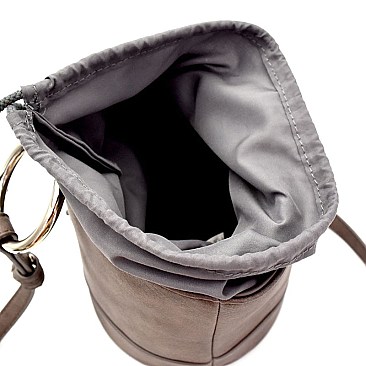 HD2996-LP Ring Handle Drawstring Pouch Bucket Shoulder Bag