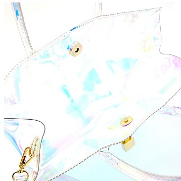 HD3024-LP Padlock Accent Transparent Clear Satchel