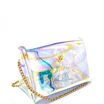 Hologram Transparent Clear Flap Cross Body  HL004-LP