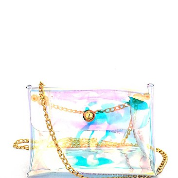 Hologram Transparent Clear Flap Cross Body  HL004-LP