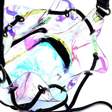 Hologram Transparent Clear Drawstring 2-Way Backpack Hobo MH-HL005