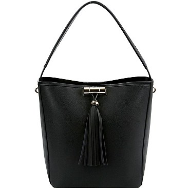 Fashionable Tassel Accent 3-Compartment Single Strap Hobo MH-HM0001