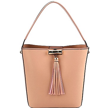 Fashionable Tassel Accent 3-Compartment Single Strap Hobo MH-HM0001