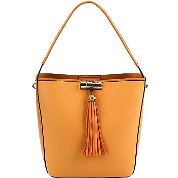 Fashionable Tassel Accent 3-Compartment Single Strap Hobo MH-HM0001