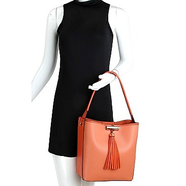 Fashionable Tassel Accent 3-Compartment Single Strap Hobo MH-HM0001