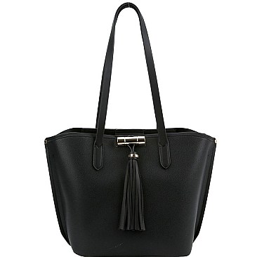 Stylish Tassel Accent 3-Compartment Tote MH-HM0002