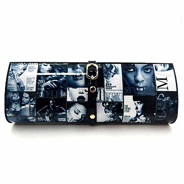 Hard Case Magazine Print Clutch