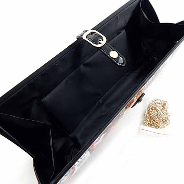 Hard Case Magazine Print Clutch