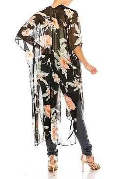 Pack of 12 Pieces Stylish Floral Print Long Kimono LAHN003