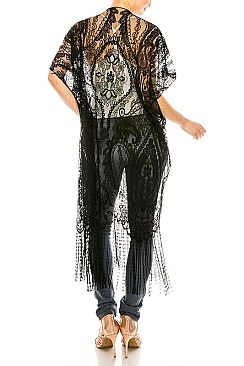 Pack of 12 Pieces Fringe Lace Cardigan Set LAHN022