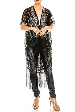 Pack of 12 Pieces Fringe Lace Cardigan Set LAHN022
