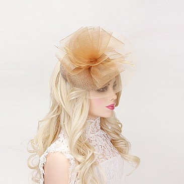 Classy Fascinator With Med Woven Mesh Ruffle SLHTH2205