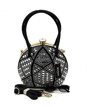 DOME SHAPED RHINESTONE SATCHEL