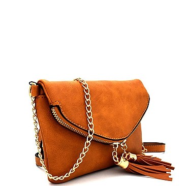 HY3023-LP NEW Tassel Accent Envelope Cross Body