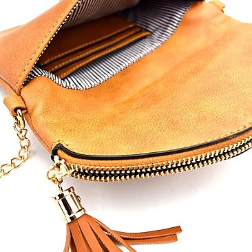 HY3023-LP NEW Tassel Accent Envelope Cross Body