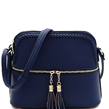 BRAIDED TASSEL ACCENT BOHO CROSS BODY