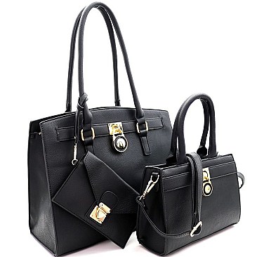 Padlock Accent 3 in 1 Twin Tote Value Set
