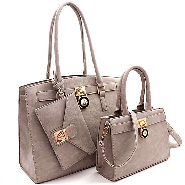 Padlock Accent 3 in 1 Twin Tote Value Set