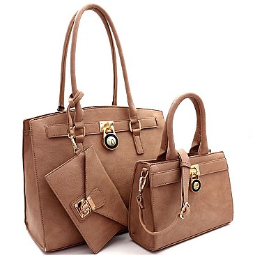 Padlock Accent 3 in 1 Twin Tote Value Set