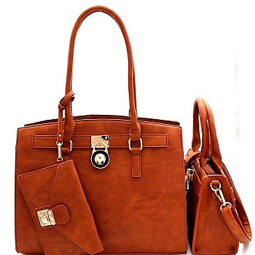 Padlock Accent 3 in 1 Twin Tote Value Set