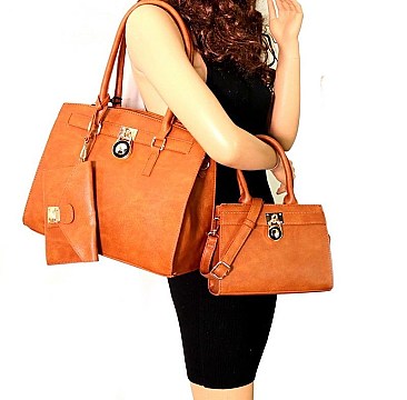 Padlock Accent 3 in 1 Twin Tote Value Set
