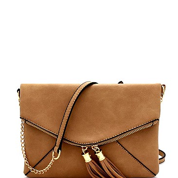 HY3107 Tassel Accent Envelope Cross Body