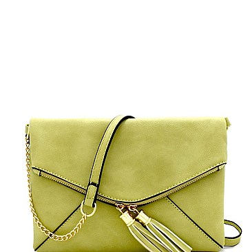 HY3107 Tassel Accent Envelope Cross Body