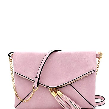 HY3107 Tassel Accent Envelope Cross Body