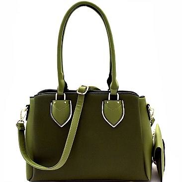 Multi-Compartment 2 in 1 Satchel Wristlet SET