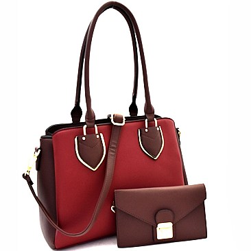Multi-Compartment 2 in 1 Satchel Wristlet SET