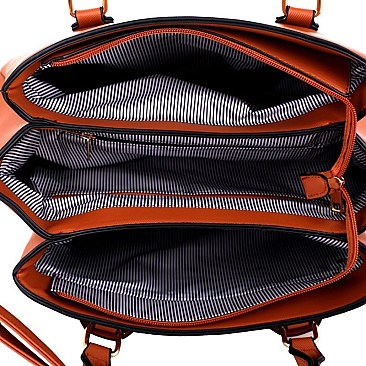Multi-Compartment 2 in 1 Satchel Wristlet SET