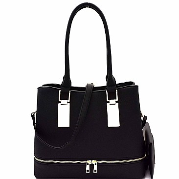 Zipper Accent 2 in 1 Classy Tote Value SET MH-HY4082S