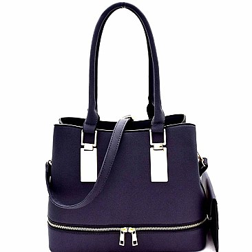 Zipper Accent 2 in 1 Classy Tote Value SET MH-HY4082S